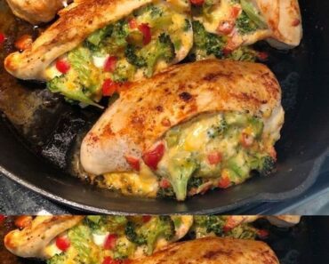 Chicken breasts stuffed with broccoli and cheddar cheese